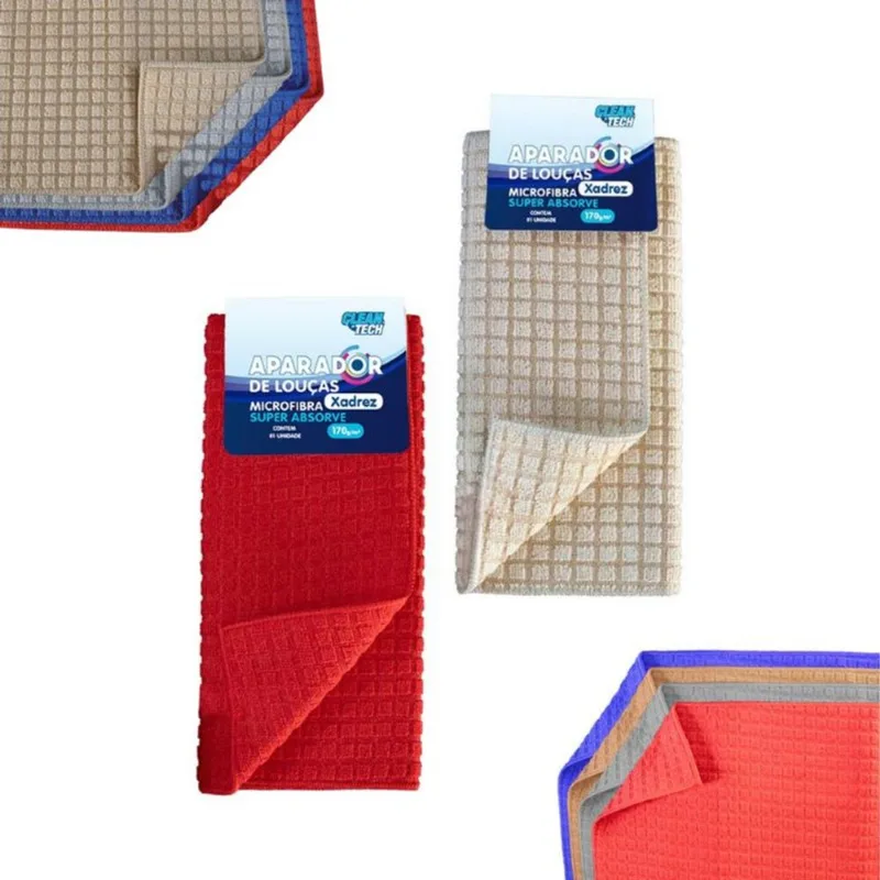 Kit 03 Toalhas Aparador de Louças Microfibra Macia 30cmx40cm