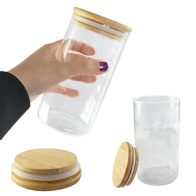 Kit 10 Potes Vidro 1000ml Vedação Hermética Tampa De Bambu