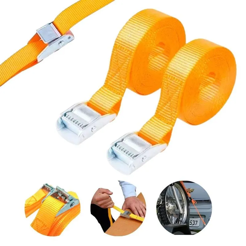 Kit Com 06 Cintas De Amarração Com Catraca Fixação De Cargas