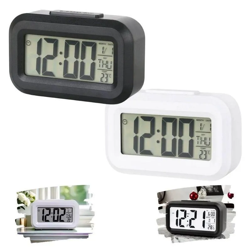Kit 10 Mini Relógio Digital Com Led Alarme Temperatura Data