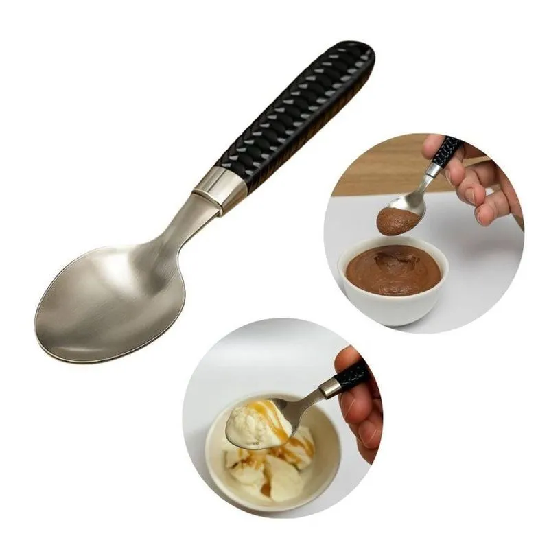 Jogo Com 6 Colheres De Sobremesa Aço Inox Premium Cabo Preto Praticasa