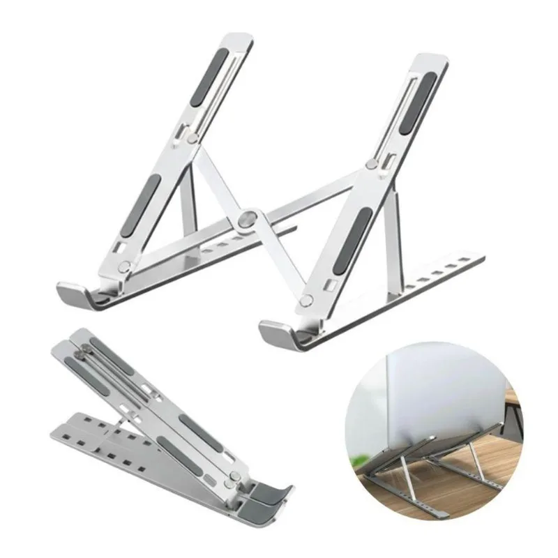 Suporte Para Notebook Tablet E Netbook Dobrável Regulagem Ergonômica Liga De Alumínio