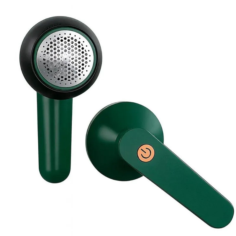 Removedor Elétrico De Pelos E Fiapos Recarregável USB Plástico ABS E Aço Inox Verde