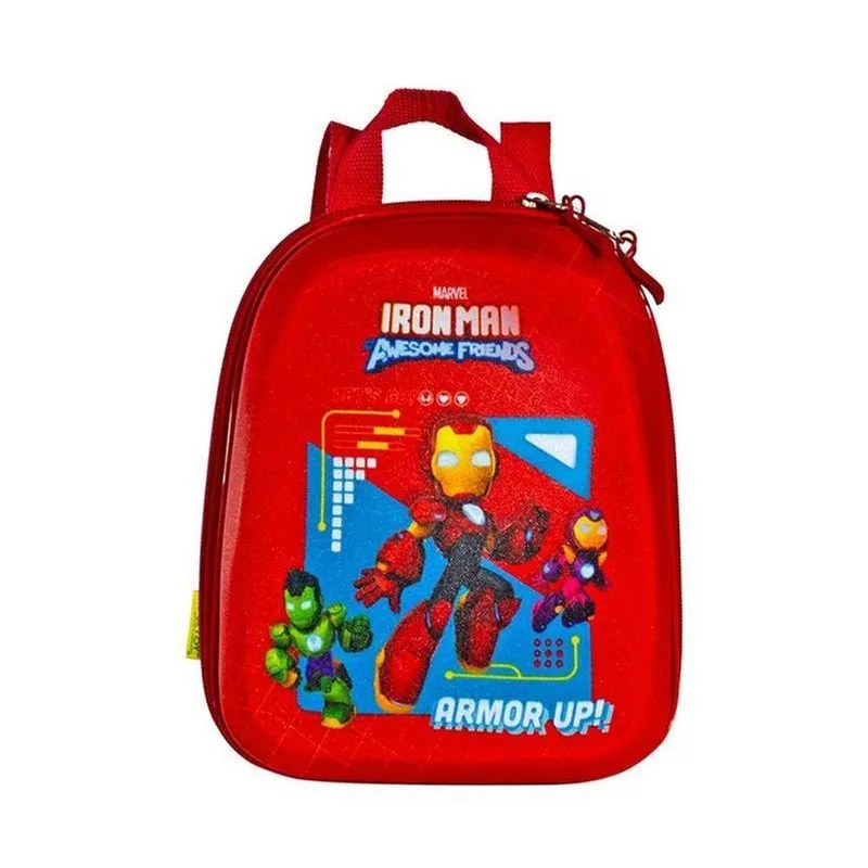 Mochila Escolar Infantil Max Toy Homem de Ferro EVA Poliéster Vermelho