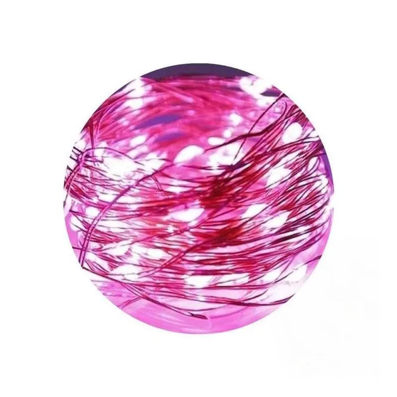 Kit 3 Fio De Fada Led 10 Metros Para Decoração Rosa Com Luz Rosa Wincy