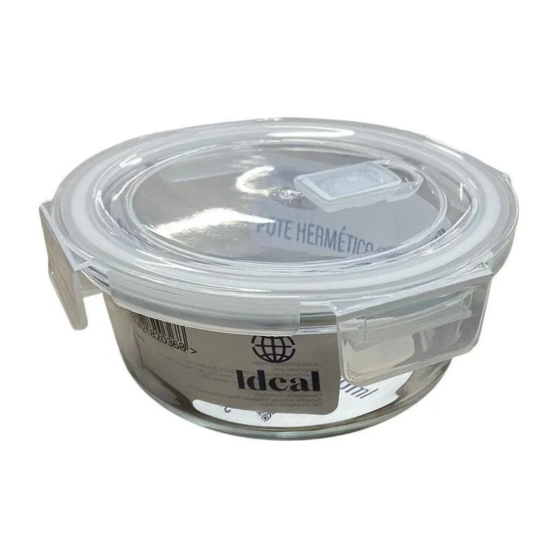 Pote De Vidro Quadrado 650ml Marmitas Com Vedação Hermética