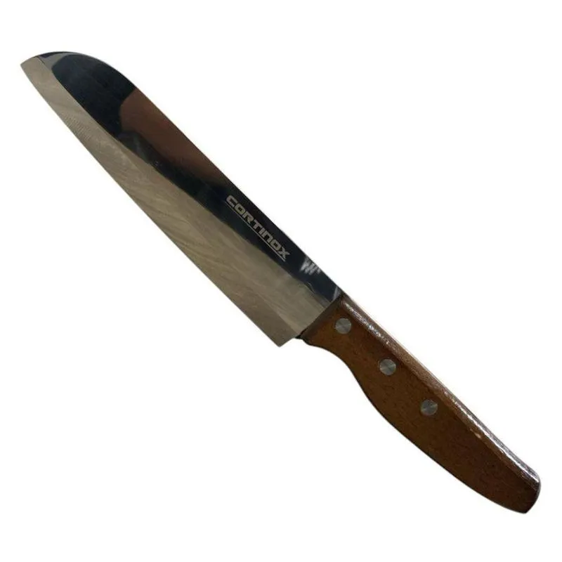 Faca Chef Lâmina Em Aço Inox Cabo De Madeira Corte Preciso 29cm