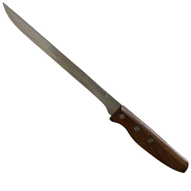 Faca Bravo Corte Preciso Aço Inox E Madeira Profissional Para Cozinha 35cm