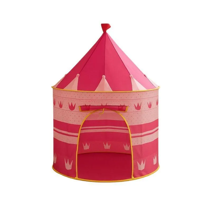 Barraca Infantil Castelo Rosa Estrelado Porta Com Fechamento