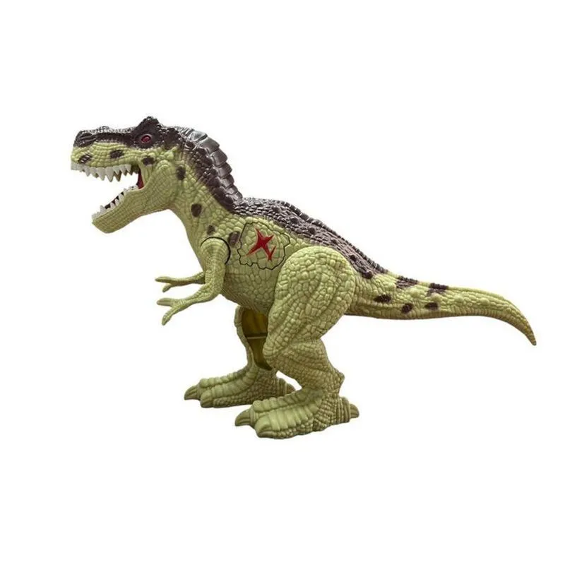 Dinossauro De Brinquedo Articulado Com Luzes E Som Verde Com Marrom Unik