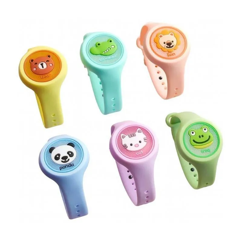 Kit com 5 Pulseira Repelente Infantil Proteção Anti Mosquito Essência Sólida Silicone