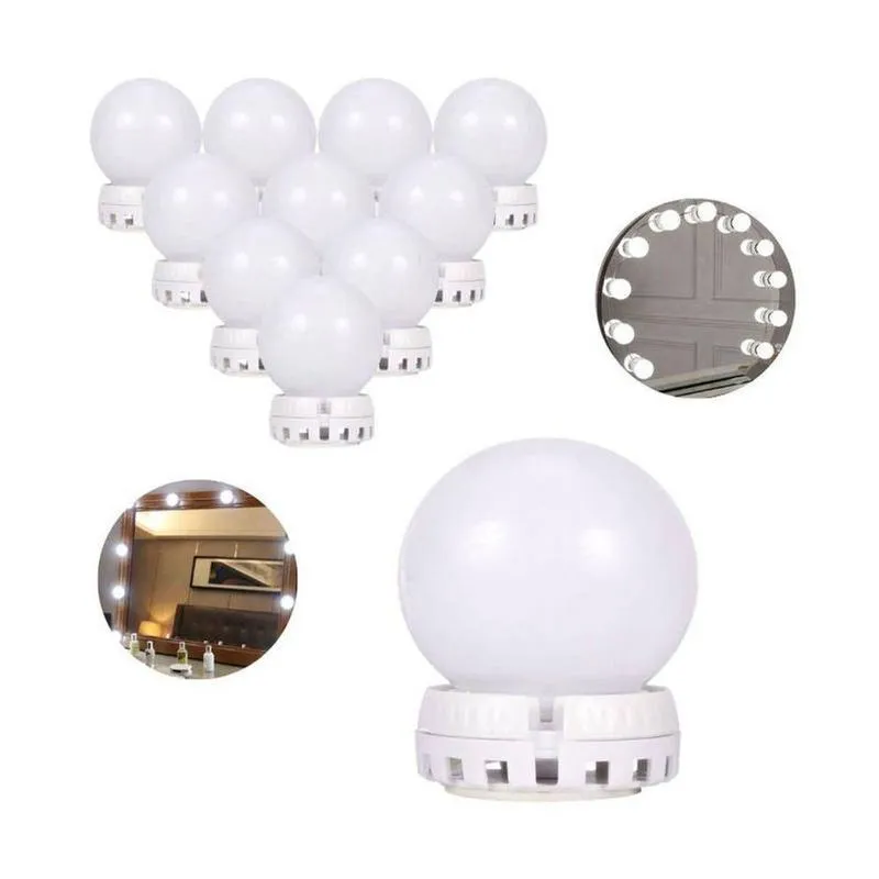 Kit De Iluminação LED Para Espelho Camarim Com 10 Lâmpadas Tipo Globo USB 5V