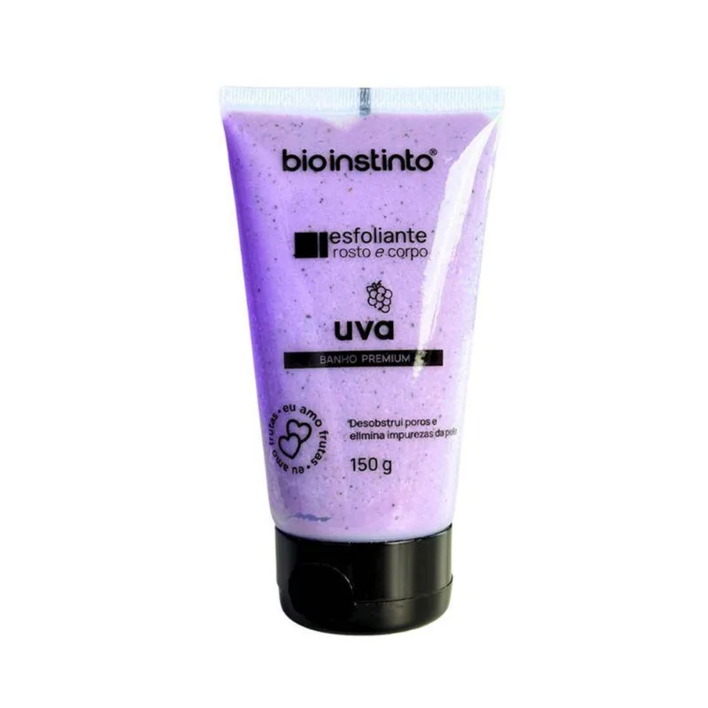 Esfoliante Corporal E Facial Banho Premium Extrato De Uva Com Colágeno Limpeza Profunda Bio Instinto