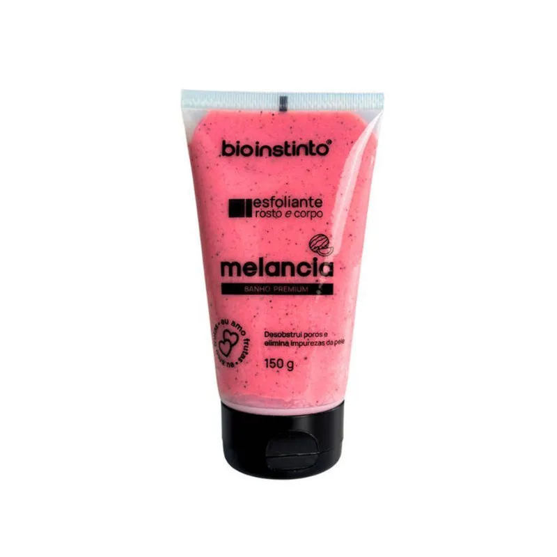Esfoliante Corporal E Facial Banho Premium Limpeza Profunda Melancia Com Colágeno Bio Instinto 150g