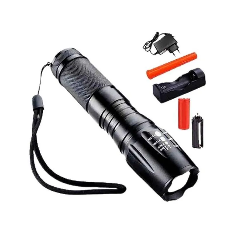 Kit 2 Lanterna Recarregável Alumínio Zoom 1-2000x Luz Branca Usb 800 Lumens Thor