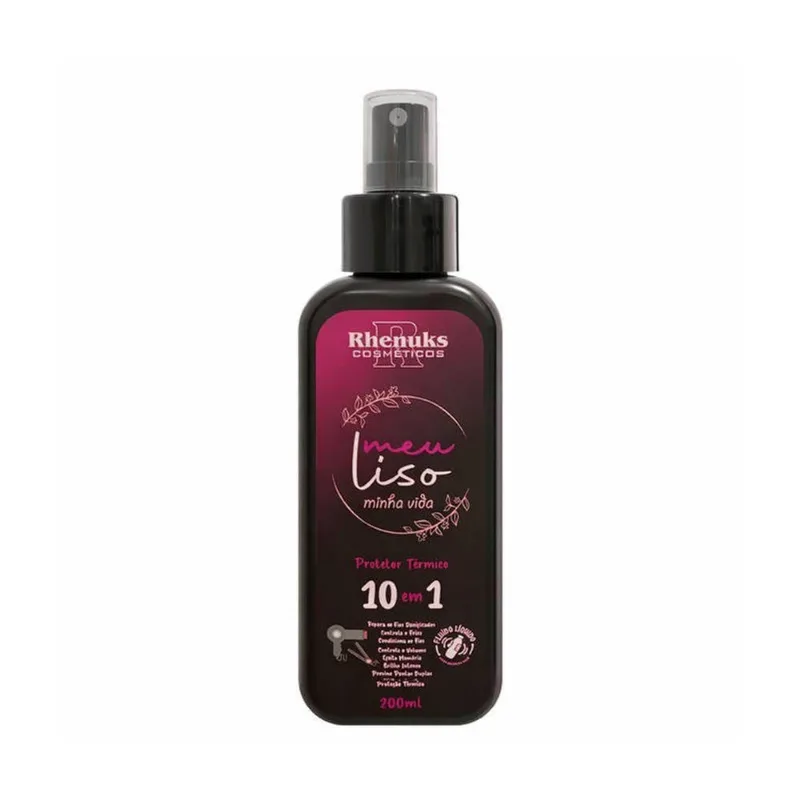 Protetor Térmico Capilar Meu Liso Minha Vida 10 em 1 02 Protetores 200ML Rhenuks Cosméticos