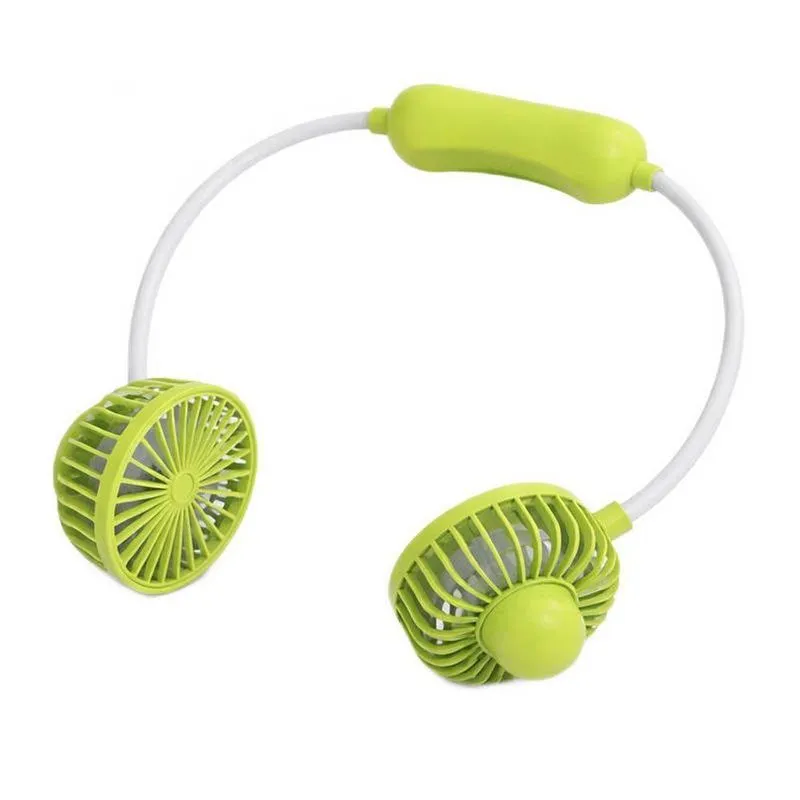 Ventilador De Pescoço Verde Portátil Recarregável Flexível Usb