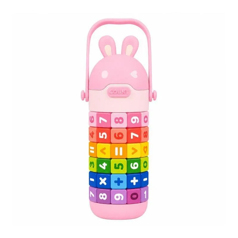 Garrafa De Água Infantil 430ml Educativa Com Tabuada Para Escola E Passeios Rosa