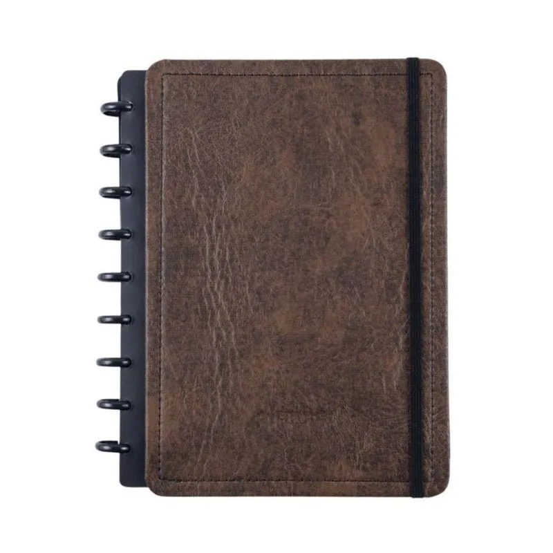 Caderno Disko M 80 Folhas Capa Dura Reposicionáveis Marrom