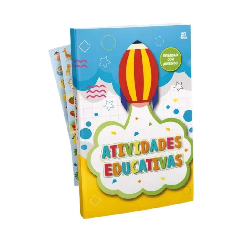 Kit 03 Cadernos de Atividades Educativas 16 Folhas e Adesivo