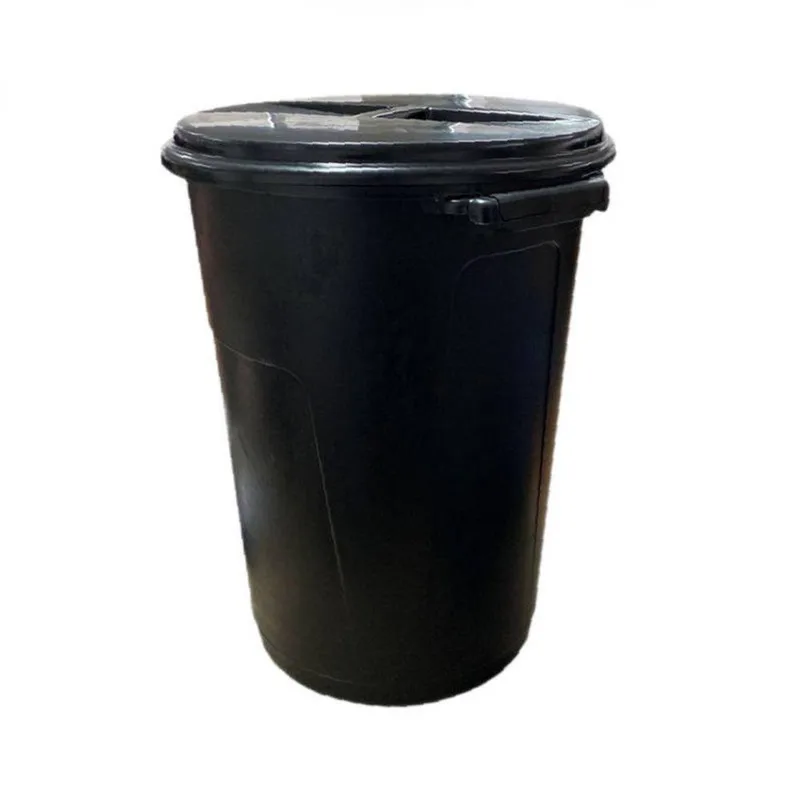 Lixeira com Tampa 35L Polipropileno Abertura Manual Removível Preto Cozinha