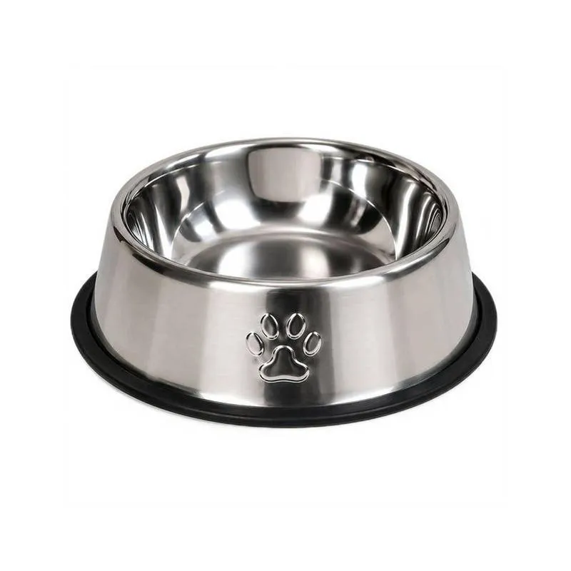 Comedouro E Bebedouro Para Pets Buppy Pet Inox Redondo 30cm Cães E Gatos 30cm 10