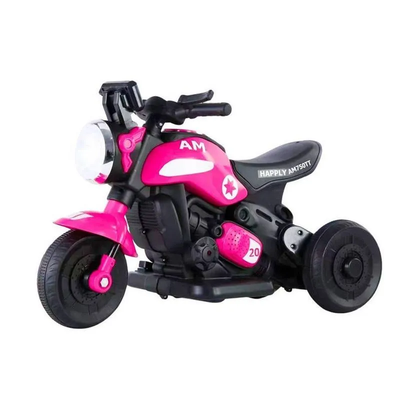 Moto Elétrica Infantil Mini Moto Esportiva Com Led Rosa Unitoys