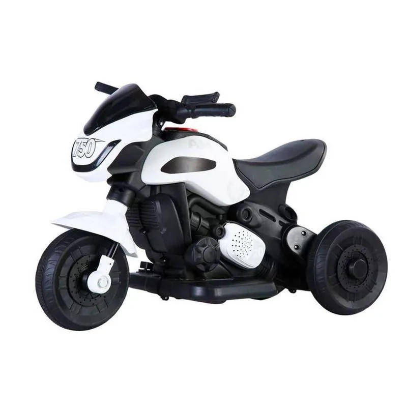 Moto Elétrica Infantil Race Motor 380w Frente E Ré Branco Com Preto Unitoys 6v