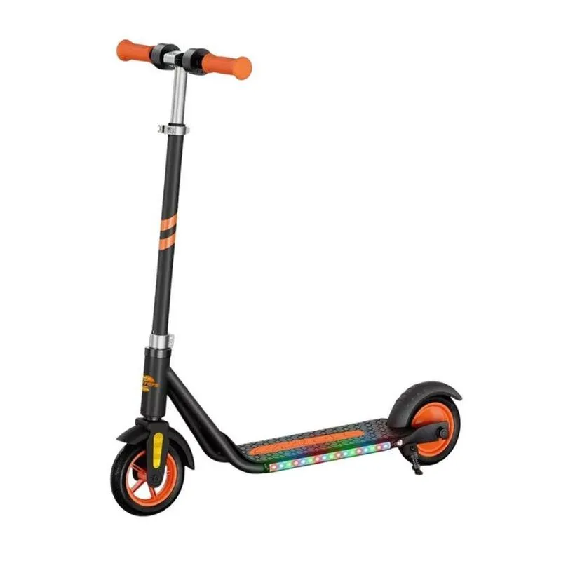 Patinete Elétrico Infantil Unitoys 15km/h e 2520mAh e 60kg e Preto com LED e Pezinho de Apoio