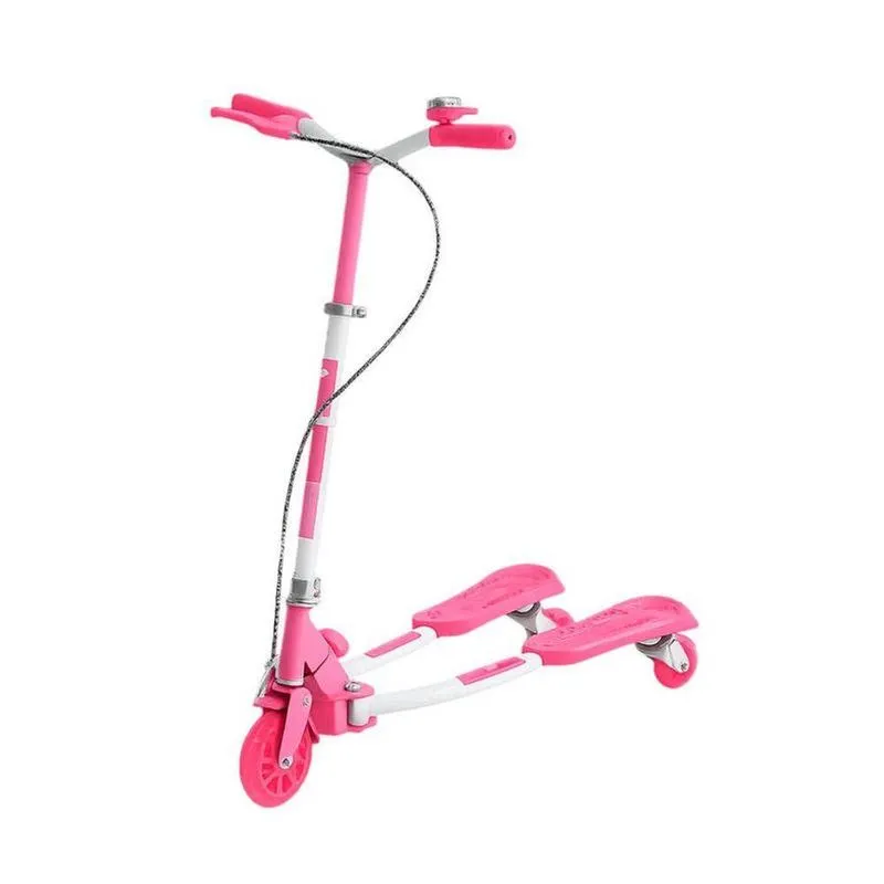 Patinete Infantil Com 3 Rodas Dobravel Com Freio E Led Rosa Unitoys