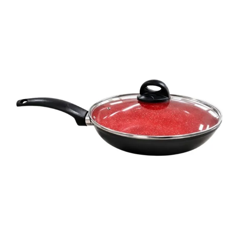 Frigideira 24cm Preta com Tampa Vidro Antiaderente Cerâmico