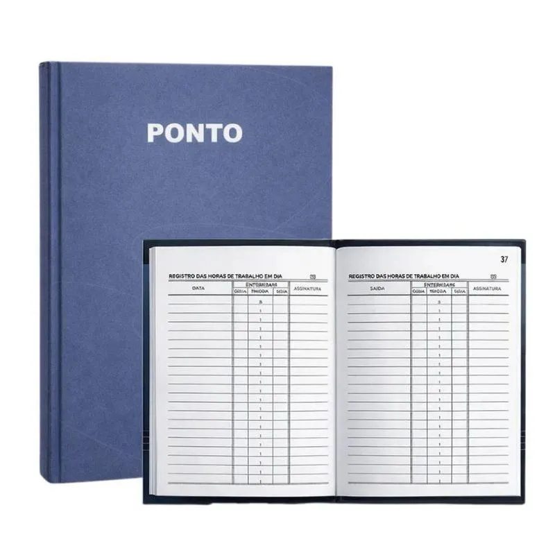Livro De Ponto Animativa Funcionários Capa Dura 160 Folhas Kit 03 Livros