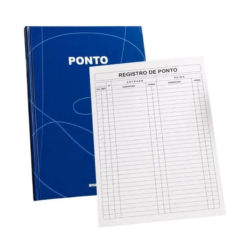 Livro De Registro De Ponto Animativa 100 Folhas Capa Dura