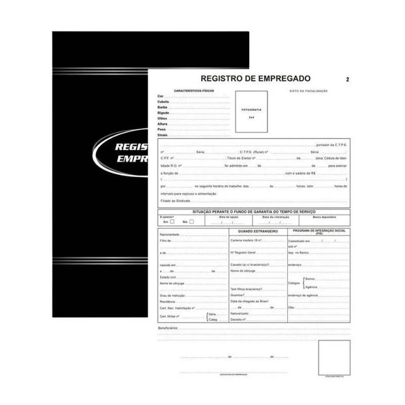 Livro de Registro de Empregado Animativa Capa Dura 100 Folhas Kit 3