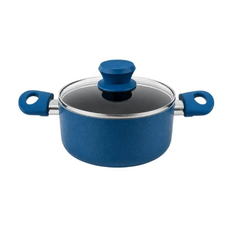 Caçarola Max Chefe Blue Antiaderente Cerâmica Alumínio 18CM Tampa Vidro Fratelli