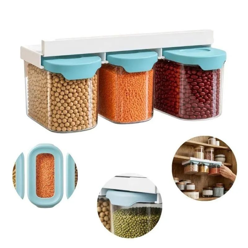 Potes Herméticos Kit 15 Unidades 900ml Plástico E Silicone Vedação Hermética Verde Top Rio Comercial
