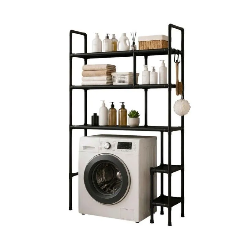 Estante Multiuso 3 Prateleiras Plástico E Metal 105cm Preto