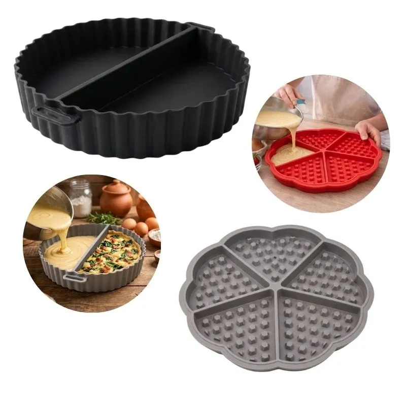 Kit 01 Forma de Silicone para Waffle e 01 Forma com Divisão