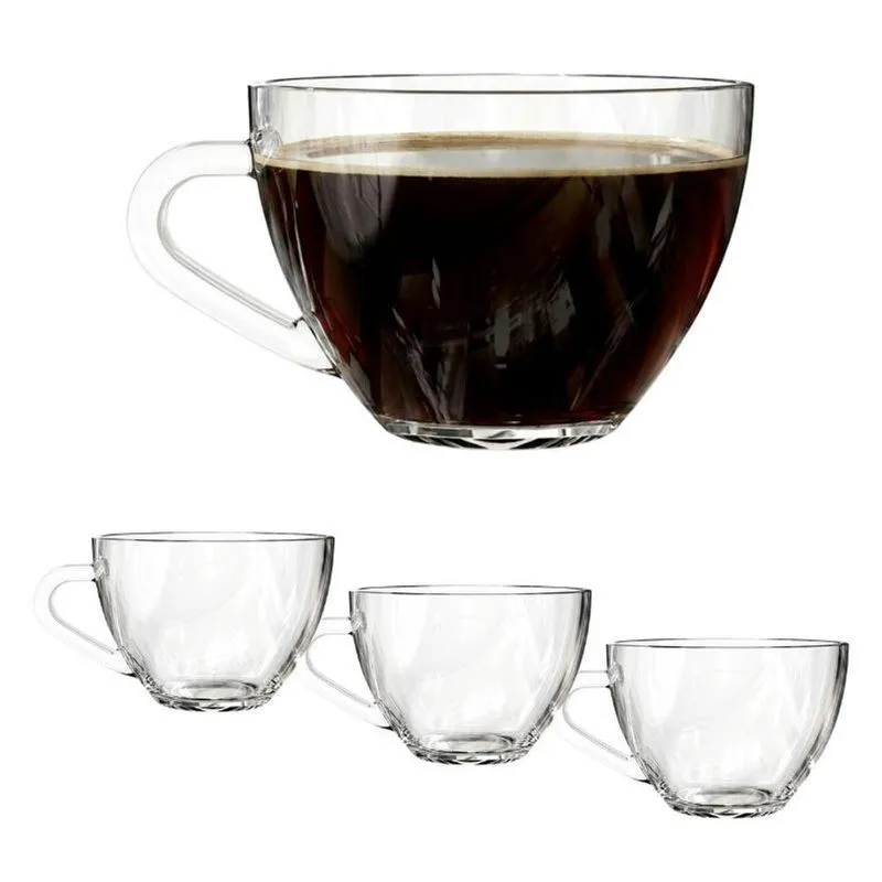 Conjunto De Canecas Messina Café Expresso Em Vidro 250ml 9 Lehaví