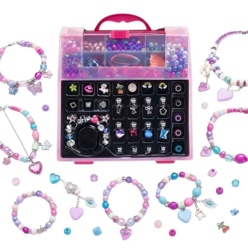 Kit De Bijuteria Infantil Para Fazer Pulseiras E Colares Multicolorida Unitoys