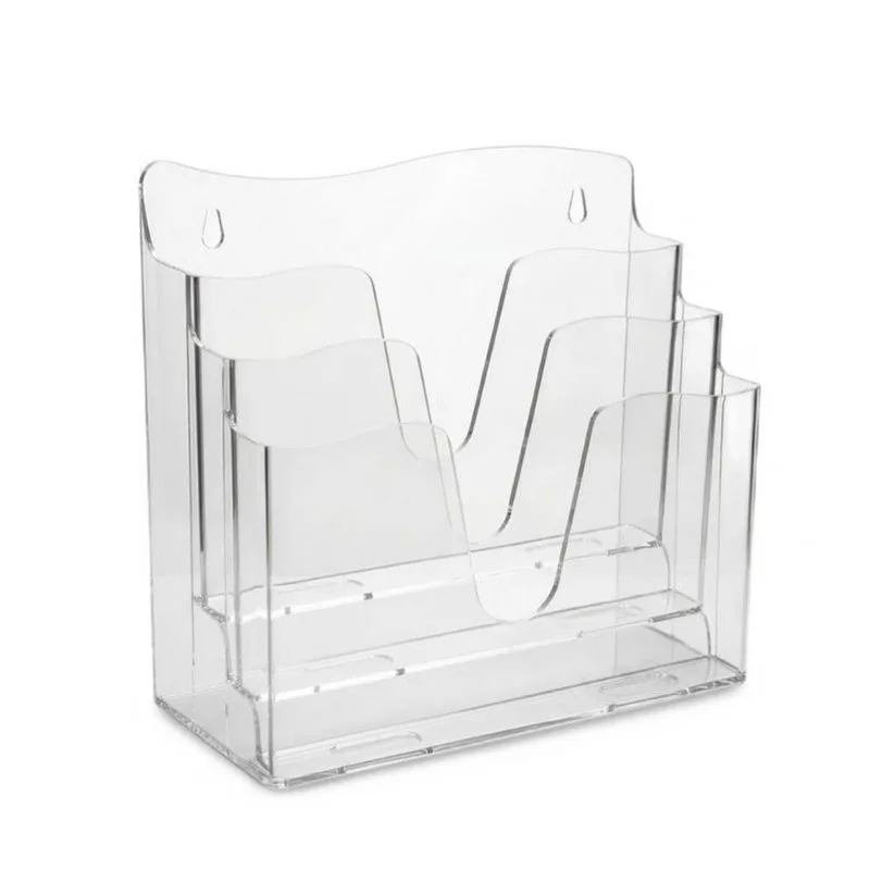 Organizador De Documentos Dello 3 Compartimentos Kit 6 Peças Transparente