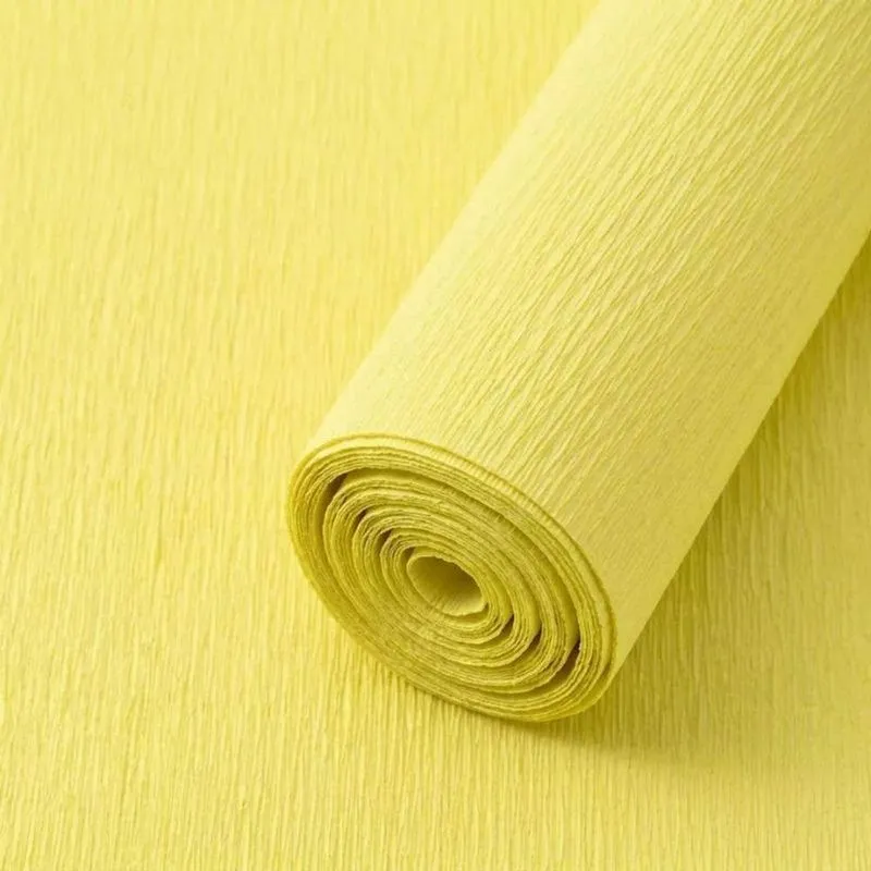 Papel Crepom Kit Com 80 Rolos 48cm X 200cm Amarelo Para Decoracao Artesanato Escolar