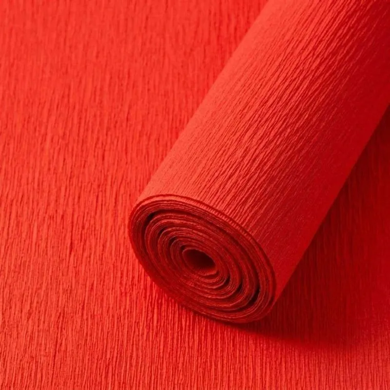 Kit Papel Crepom Vermelho 48cm X 200cm Com 80 Rolos Para Decoracao E Artesanato