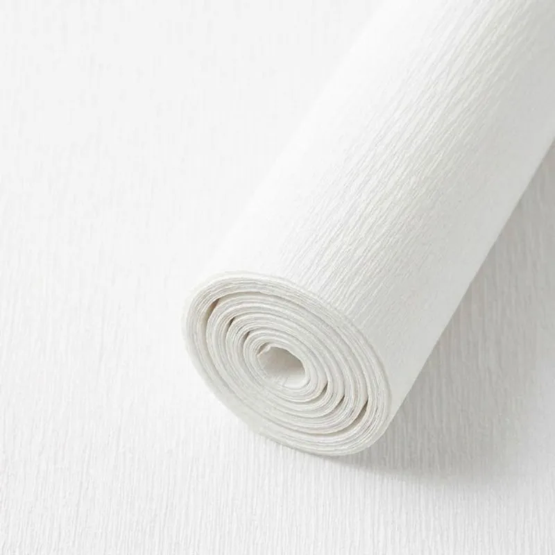 Papel Crepom Kit Com 80 Rolos 48cm X 200cm Branco Para Artesanato Decoracao