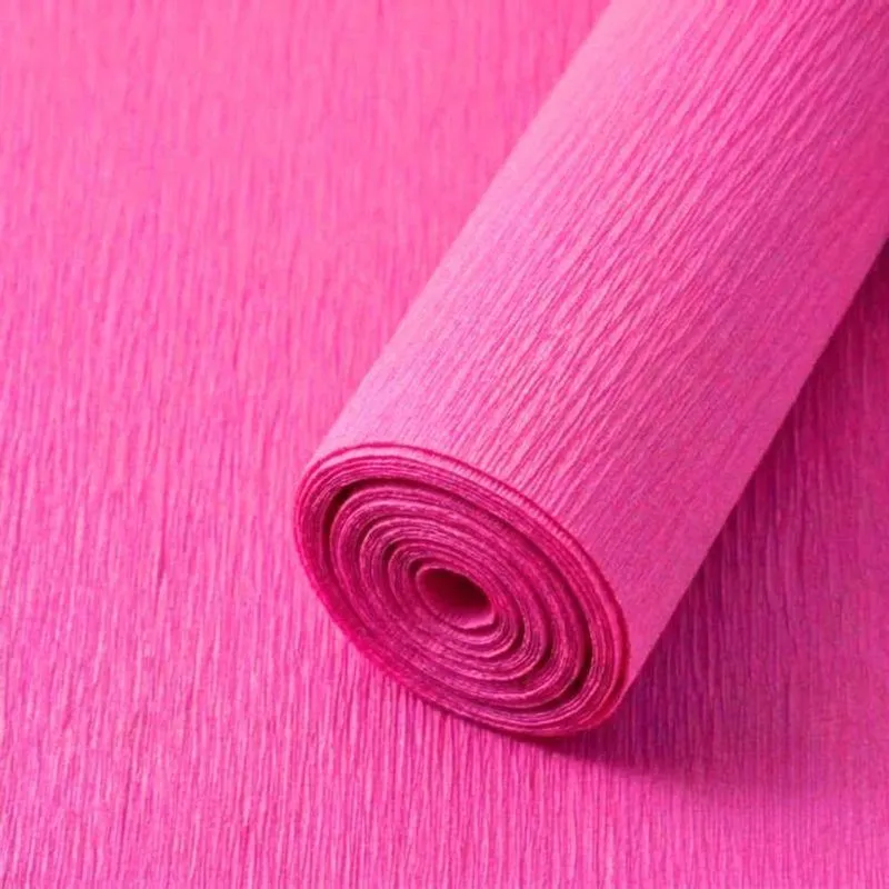 Papel Crepom Kit Com 40 Rolos 48cm X 02 Metros Cor Rosa