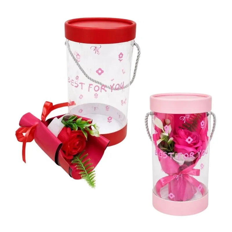 Buquê de Rosas Vermelhas Artificial Decorativo 24cm com Alça