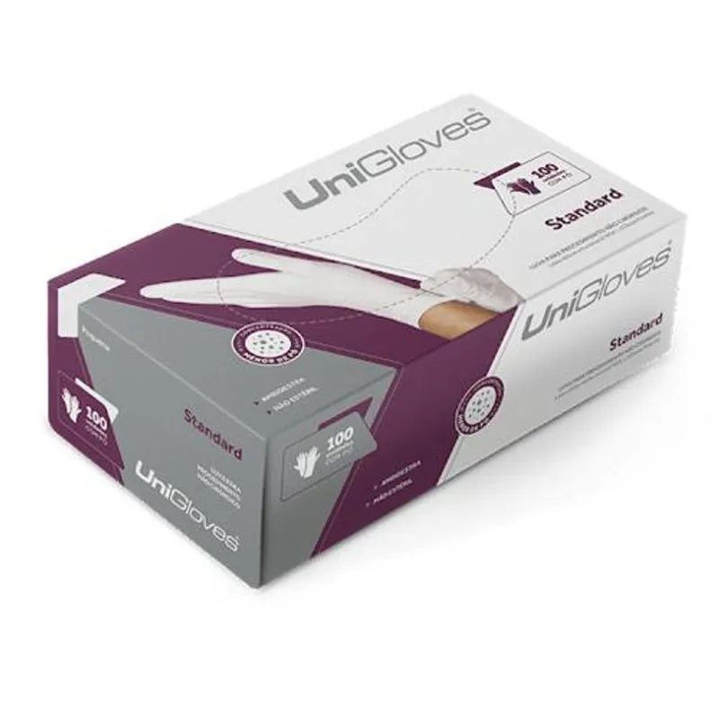 Luva Procedimento De Latex Unigloves Com 100 Un - Pp