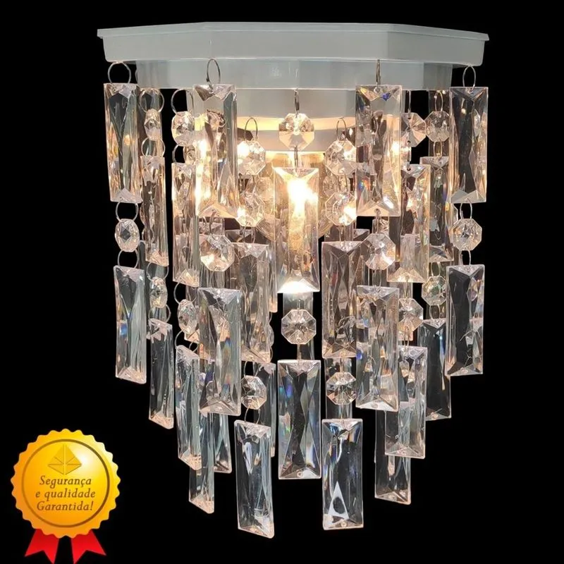 Luminária para Quarto Lustre de Cristal Acrílico Plafon Decoração Iluminação Decorar Ambiente -Miami