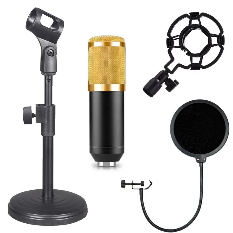 Microfone BM800 + Suporte Pedestal Mesa + Pop Filtro Filter