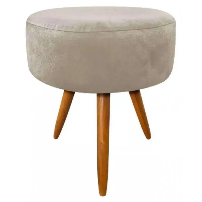 Puf, Puff Para Sala Pé Palitos Suede Bege 50 Cm Altura
